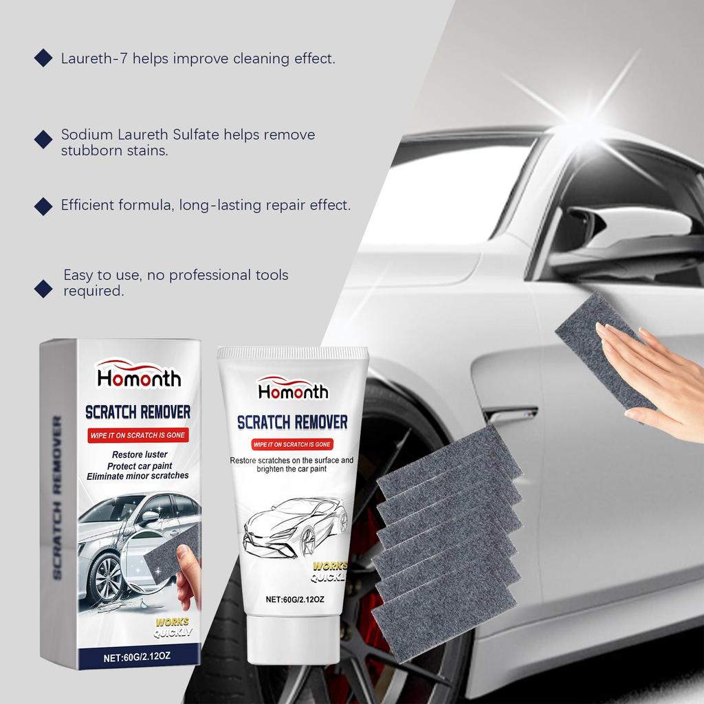 Homonth Nano Flash Fabric Car Scratch Removal Kit-Repair Paint Scratches with Polishing Care Agent