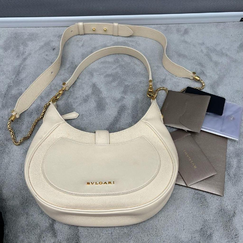 [Pre-Owned] Serpenti Ellipse Chain Snake Head Clasp Leather Shoulder Bag - Very Good #C7HZ8Y