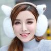 Winter Warm Earmuffs Super Soft Ultra-Thick Friendly To Skin Solid Color Women Earmuffs Ear Cover with Cat Ears