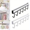 1pc Hooks Iron Art Cabinet Storage Hanger Multi-functional Hook Wardrobe Sorting Rack Kitchen Seamless Nail Free Hook