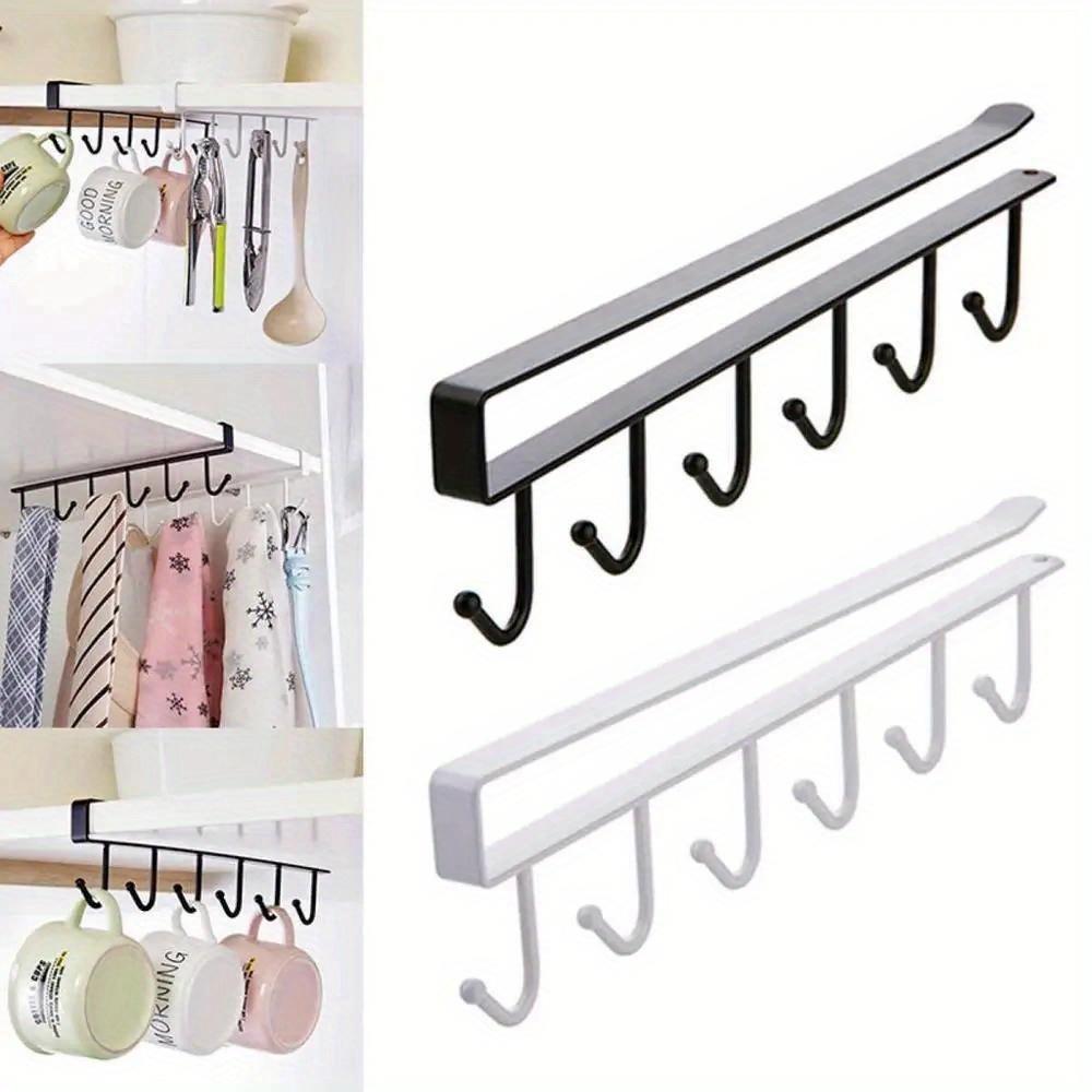 1pc Hooks Iron Art Cabinet Storage Hanger Multi-functional Hook Wardrobe Sorting Rack Kitchen Seamless Nail Free Hook