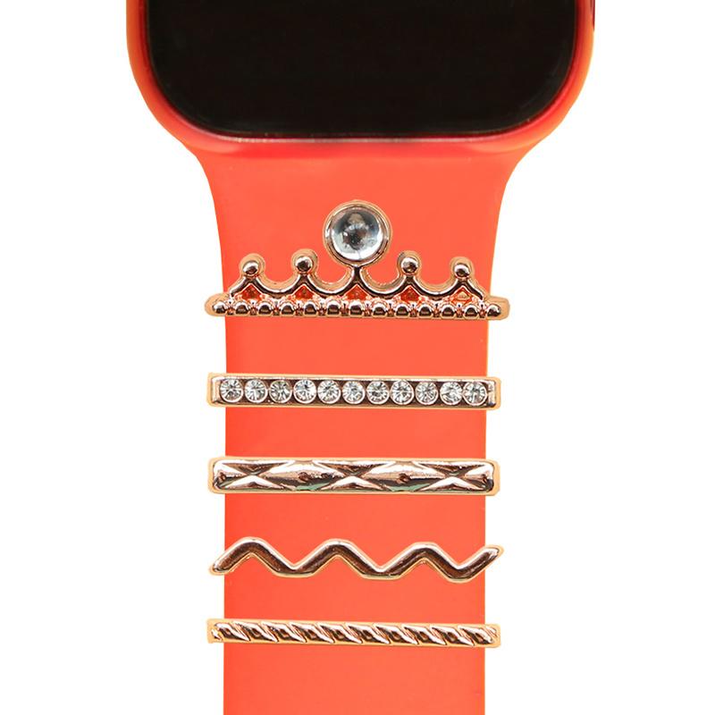 Universal Smart Watch Band Charms Metal Decorative Charms Loops Watch Strap Ornaments with Rhinestone (without Strap)