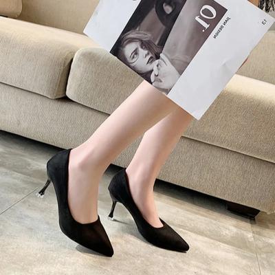 Модная женская обувь 2025 Базовые туфли-лодочки Женские туфли на высоком каблуке Модные Офисные Карьерные Однотонные Лодочки Сексуальные Туфли на каблуке с острым носком Женские Zapatos Mujer