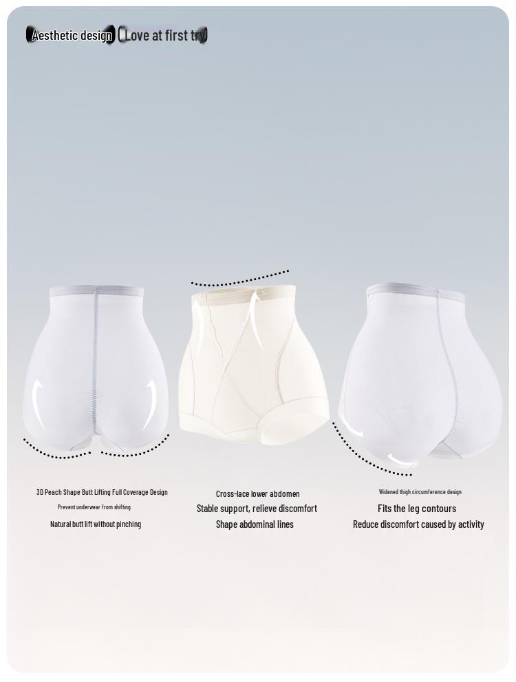 High-Waisted Breathable Butt-Lifting Seamless Shaping Panties with Antibacterial Mulberry Silk Crotch