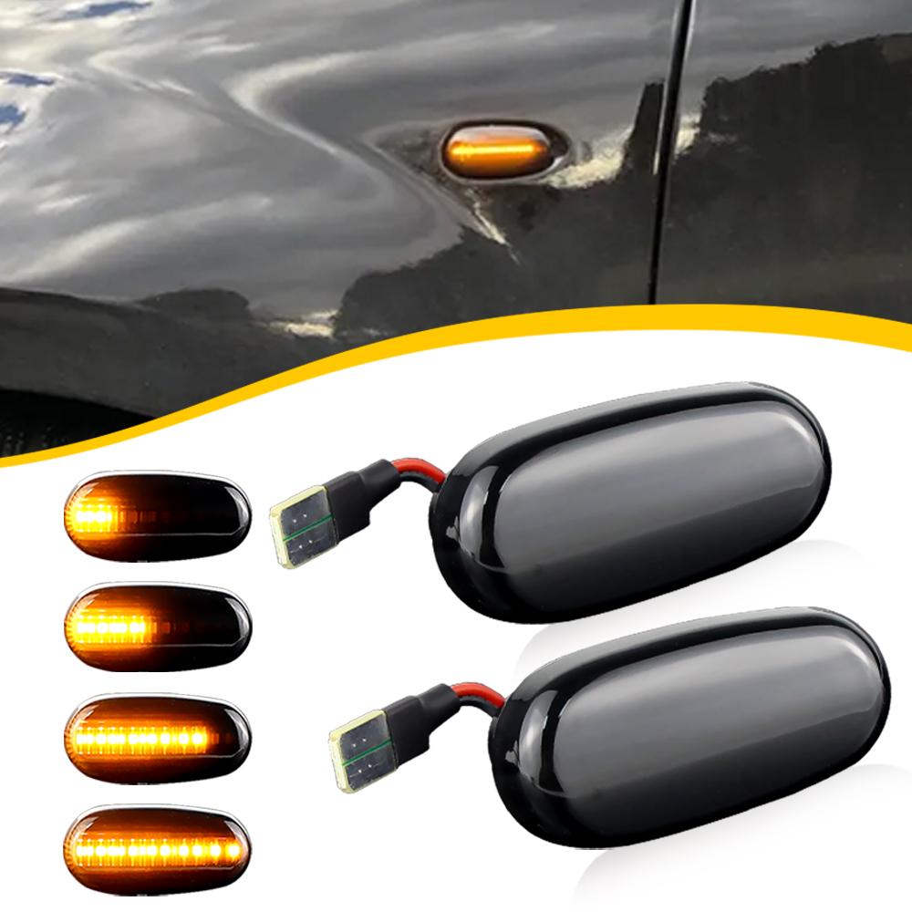 2PCS Dynamic Clear/Smoked LED Side Marker Light For Fiat Alfa Romeo 147 GT 937 MiTo 955 Arrow Turn Signal Blinker Indicator Lamp