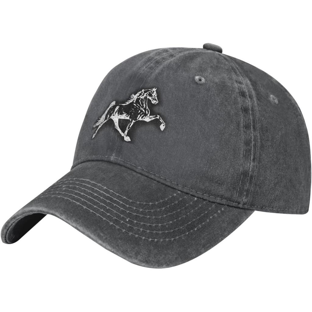 Running Horse Baseball Cap Washed Cotton Adjustable Low Profile Dad Hat Unisex