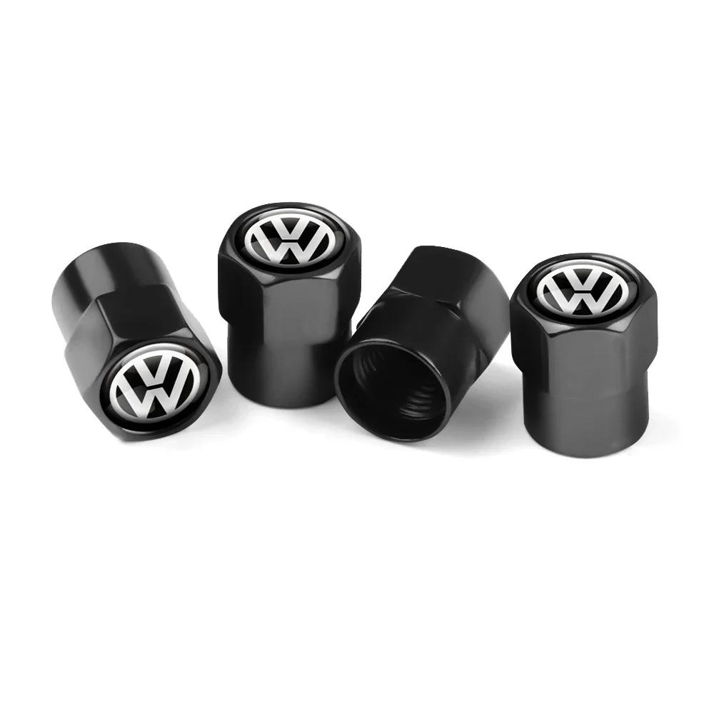 4Pcs Car Valve Caps Wheel Tires Tyre Stem Protective Cover For Volkswagen Golf 4 mk5 Passat b8 b5 VW Sharan Polo 6R Tiguan Rline