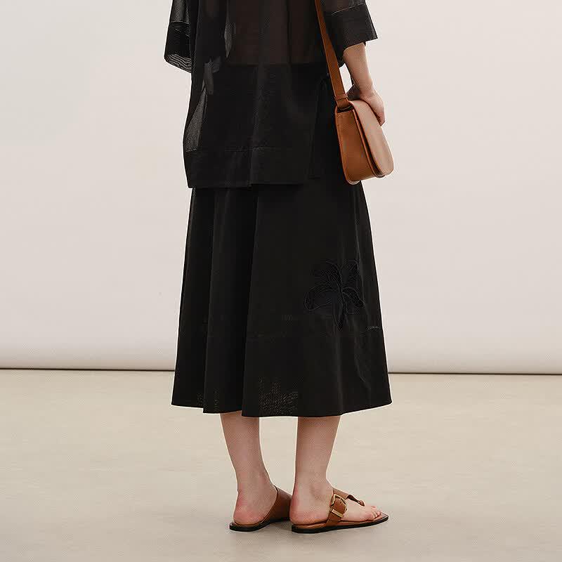 LESS 2026 Summer A-line Long Skirt