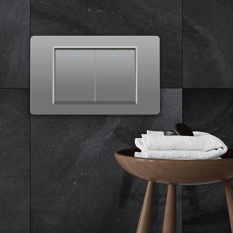 118 Тип Бразилия Корея Австралия США стандартный настенный выключатель света 16A панель ПК питание ВКЛ ВЫКЛ 1/2/3/4/Gang 2Way кнопочный переключатель