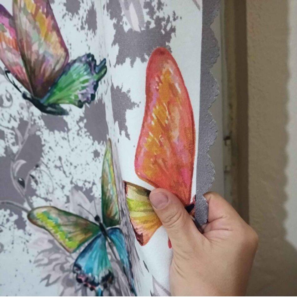Curtain Backdrop Curtain 140 X 270 Cm Digital Printed Butterfly Patterned Curtain