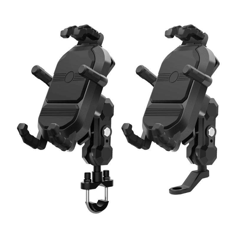 Motorcycle Mobile Phone Holder Shock-Absorbing Anti-Skid 360° Universal Ball-Head Rotating Six-Claw Silica-Fixed Bracket