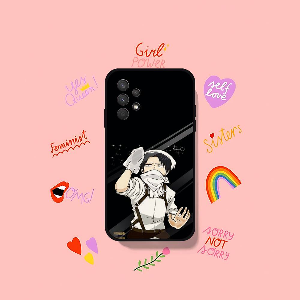 L-Levi Ackerman Attack On Titan-S Phone Case For Samsung Galaxy S25 S24 S23 S22 S21 FE Plus Ultra A13 A20 A32 A70 Black Cover