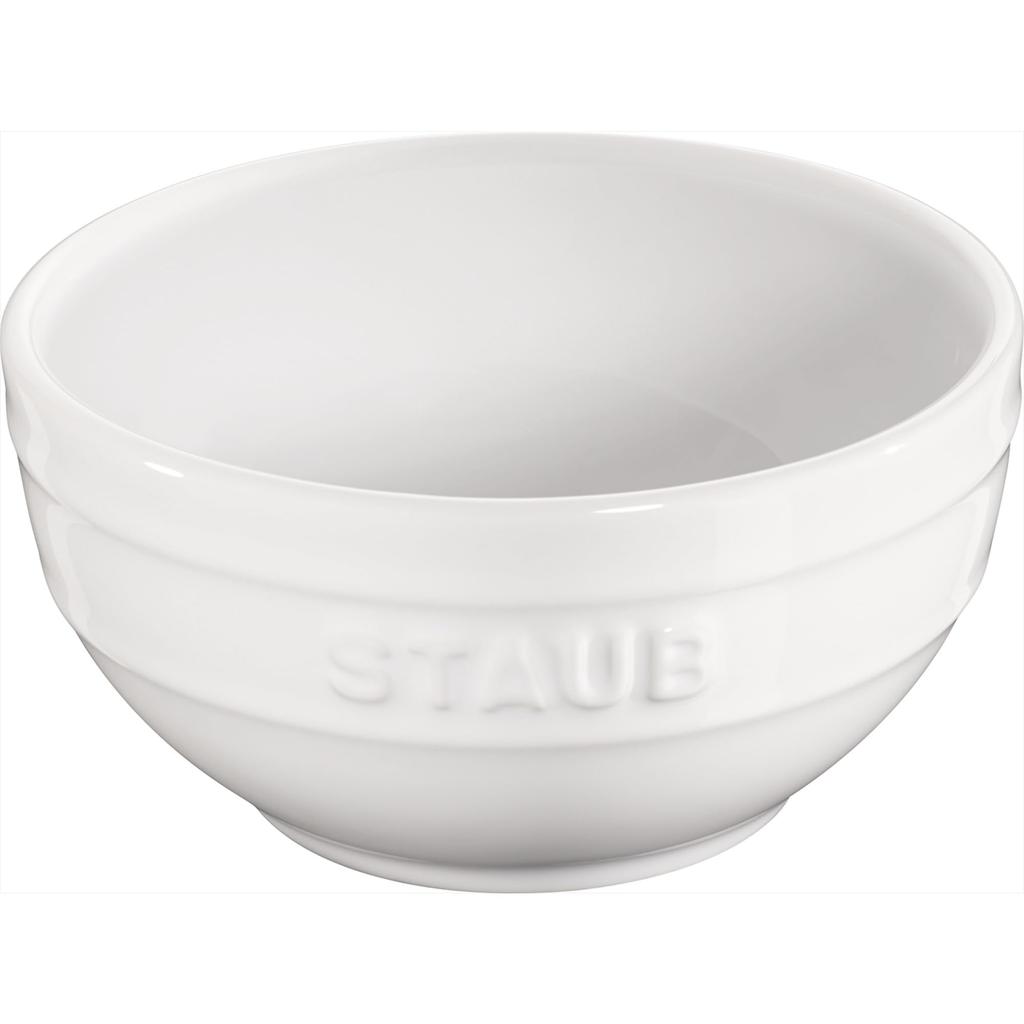 Staub White Ceramic Bowl Heat Resistant Earthenware Microwave Safe Japanese Ceramic Bowl "Bowl 12cm" [Authorized Product] 40511-125