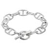 [Shinjuku Gin No Kura] 925 Sterling Silver Anchor Chain Bracelet with Mantle and T-Bar, 18cm, Simple Marine/Marina Design, Toggle Clasp