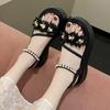 2025 Summer New Korean Version Platform Flower Pearl Sandals Women's Versatile Skirt Gentle Temperament Non-slip Sandals