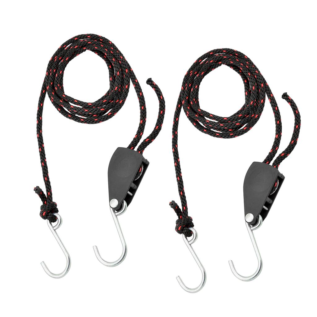 2pcs Kayak Tie Down Straps Ratchet Pulley Ropes Adjustable Ropes Hanger Working Load Up to 299.8lbs for Kayak Canoe Boat