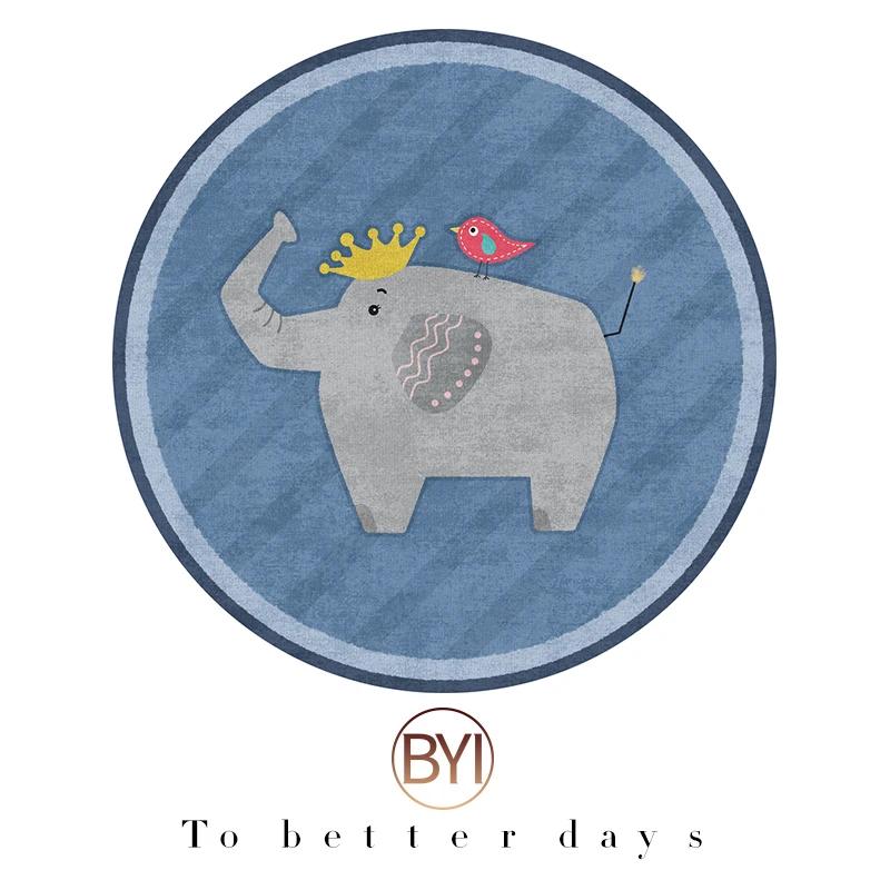 Мультяшные ковры для гостиной, милый декор для спальни, круглые коврики, нескользящий напольный коврик для стула, прикроватный ковер для детской комнаты, ковер для кабинета