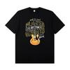 2025 Gibson Электрогитара Периферийный узор Футболка с коротким рукавом Чистый хлопок Рок-группа Гитарист Костюм для выступления