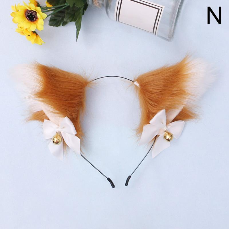 Милый кот, лисий мех, обручи для волос, ночная вечеринка, клуб, косплей, повязка на голову, меховые повязки на голову, зажимы-колокольчики, аксессуары для волос для девочек, повязка для волос с ушками