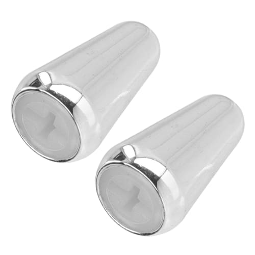 Two Guitar Pickup Switch Knobs, Guitar Toggle Switch Tips, Brass Housing, ST TL (Silver)