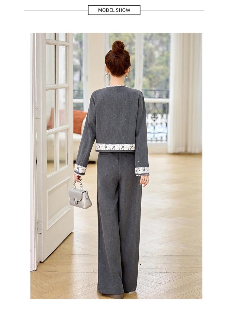 2025 Spring Casual Chic Two-Piece Set: Age-Defying Cardigan & Wide-Leg Pants