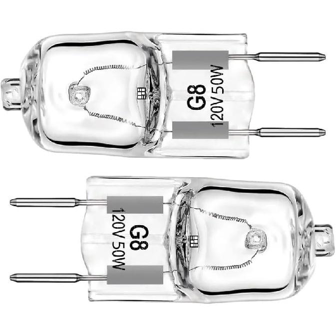 2 Pack 120V 50W Light Bulb Halogen Light Bulb Lamp for GE Microwave Oven, Night Light/Stove Light/Surface Light Bulb, Replaces WB08X10057, WB08X10051