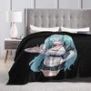 Hatsune Miku Funny Art Blanket Warm Soft Novelty Plush Bedding Throws For Bedroom Camping Flannel Bedspread Bed Cover