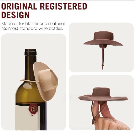Винные пробки в виде ковбойской шляпы, силиконовые пробки для бутылок, герметичные, многоразовые, подходят для стандартных бутылок шампанского