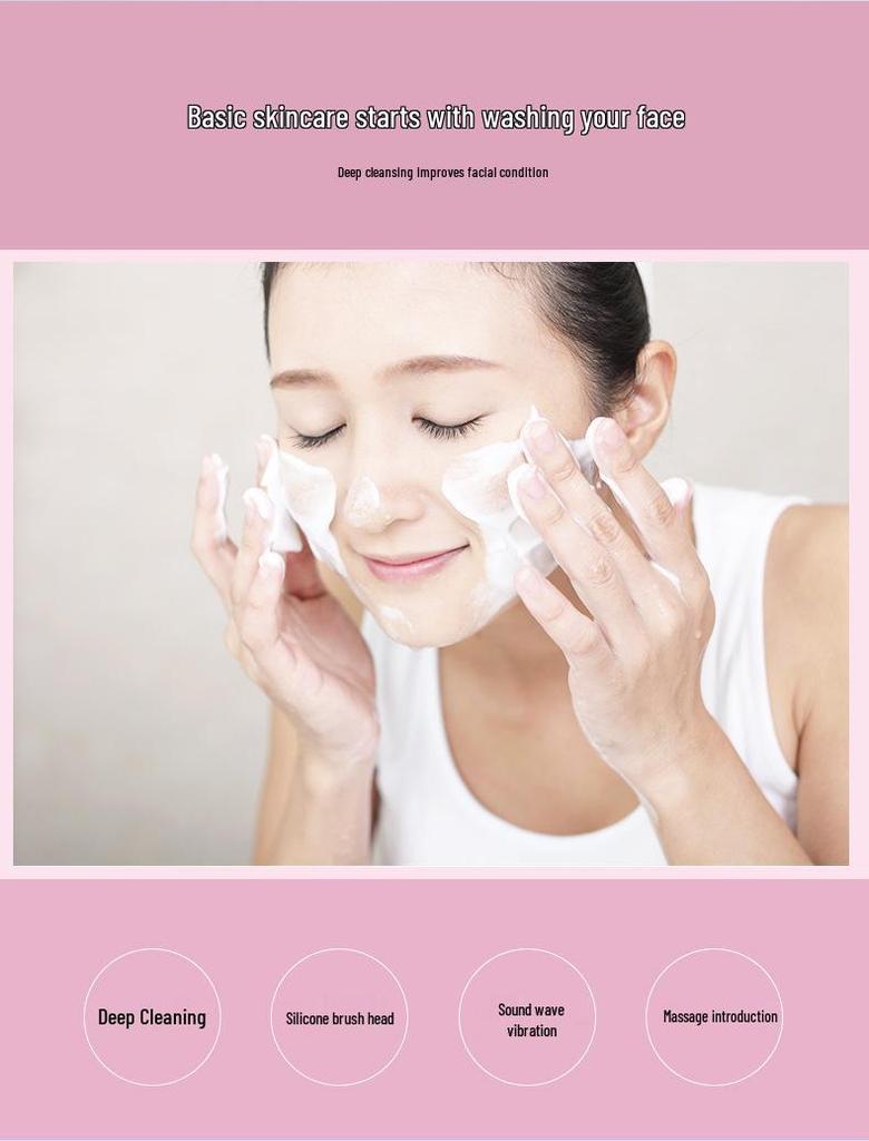 Electric Facial Cleansing Brush with Vibration and Hot/Cold Compress for Deep Pore Cleansing