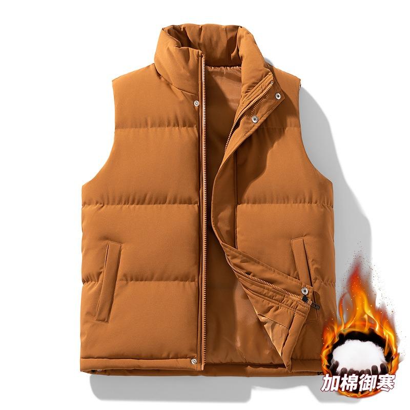 Cotton Vest Men's and Women's Autumn and Winter Thickened Thermal Stand-up Collar Vest Solid Color Vest Casual Jacket Vest