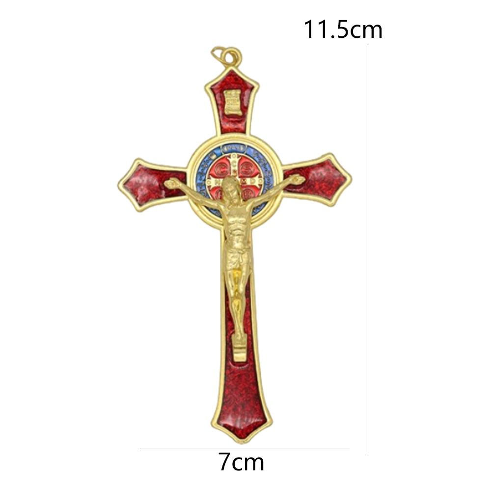 Catholic Saint Crucifix Pendant Prayer Vintage Religious Decoration  Home Office Decoration