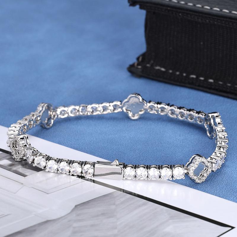 NY Fashion Design Dainty Tennis Chain Gold/Silver Plated Zircon Bracelet Luxury Hip Hop Jewelry for Men Women party Gift