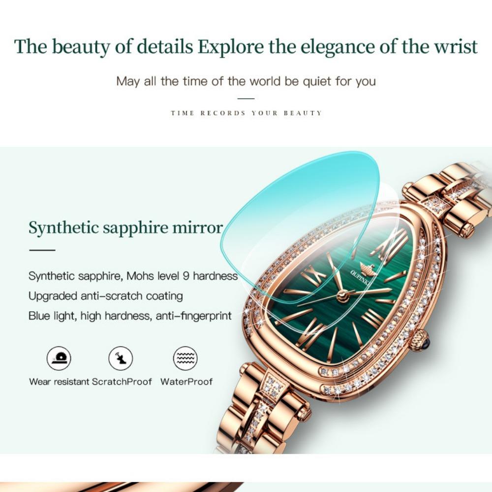 OUPINKE Женские часы Tide Brand с инкрустированным бриллиантами и змеевидным циферблатом, высококачественные водонепроницаемые кварцевые часы высшего класса