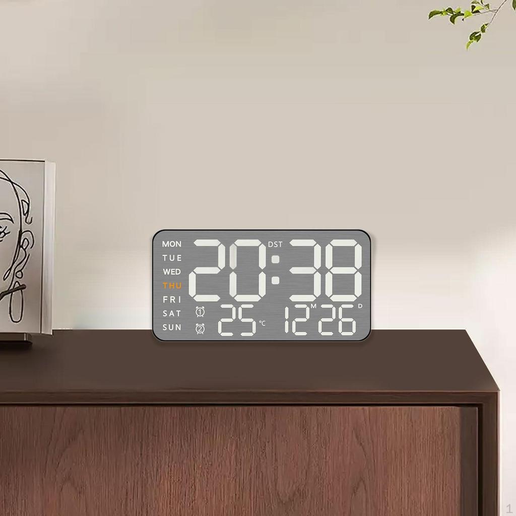 Digital Clock with Week Month Date Display, Alarm Functionality for Bedroom