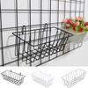 Rectangle Iron Grid Flower Pot Black/White/Silver Grid Shelving Storage Basket Home