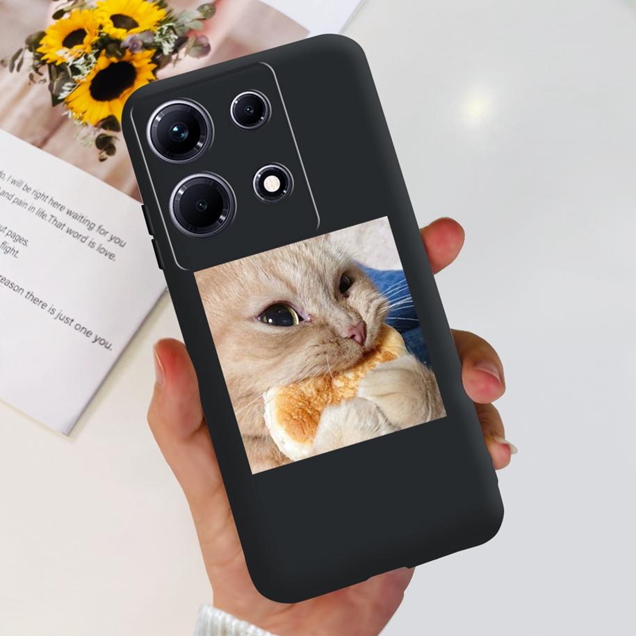For Infinix Note 30i Case Stylish Flower Black TPU Shockproof Bumper For Infinix Note 30 Pro X678B Phone Cover Note 30 5G Fundas