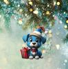 New Christmas Dog Christmas Tree Decorations Pendant Acrylic Flat Christmas Gift Decoration Pendant