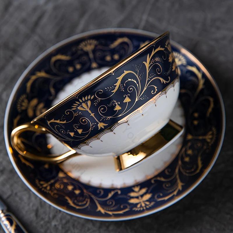Винтажные кофейные чашки во французском стиле, легкие, роскошные, высококачественные керамические чашки и тарелки, изысканная посуда для послеобеденного чая, чайные чашки в подарок