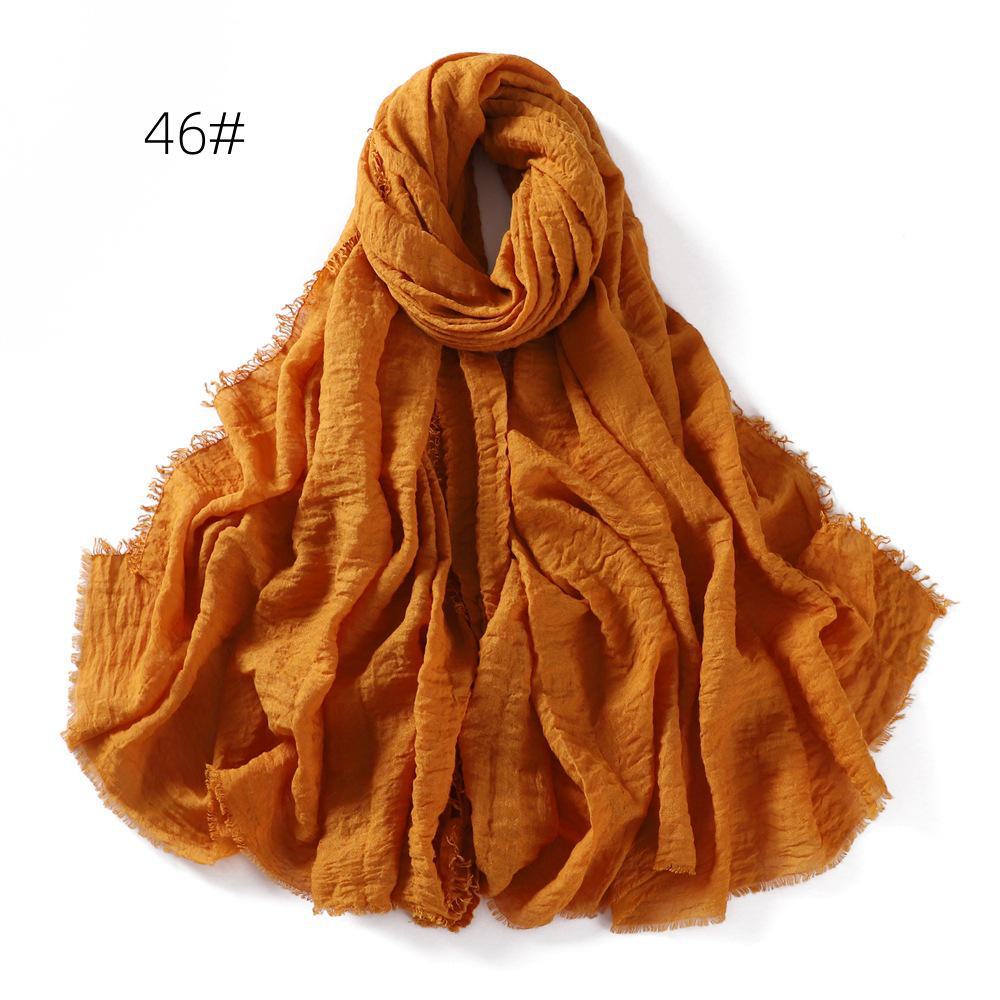 High-Quality Cotton Linen Gauze Scarf: Breathable, Encrypted Sunscreen, Four-Circle Fringe Shawl, Women's Malay Head Scarf