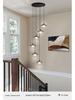 Creative Wabi-Sabi Chandelier: Retro Japanese Style with North American Black Walnut for Bedroom, Staircase, or Bar.