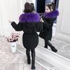 Winter Girls Jacket Fur Collar Lining with Velvet Hooded Thick Coat for Kids Children Children's Outerwear  Big Size Teen-agers