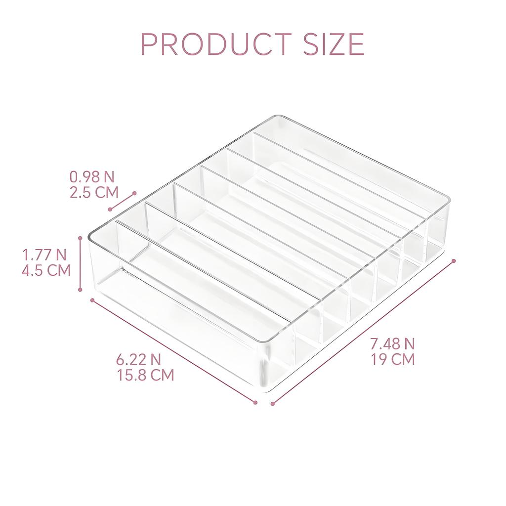 Modern Tiered Makeup Tray - Acrylic Palette & Lipstick Organizer Dust-Proof Drawer Insert (Vanity Countertop Essential)