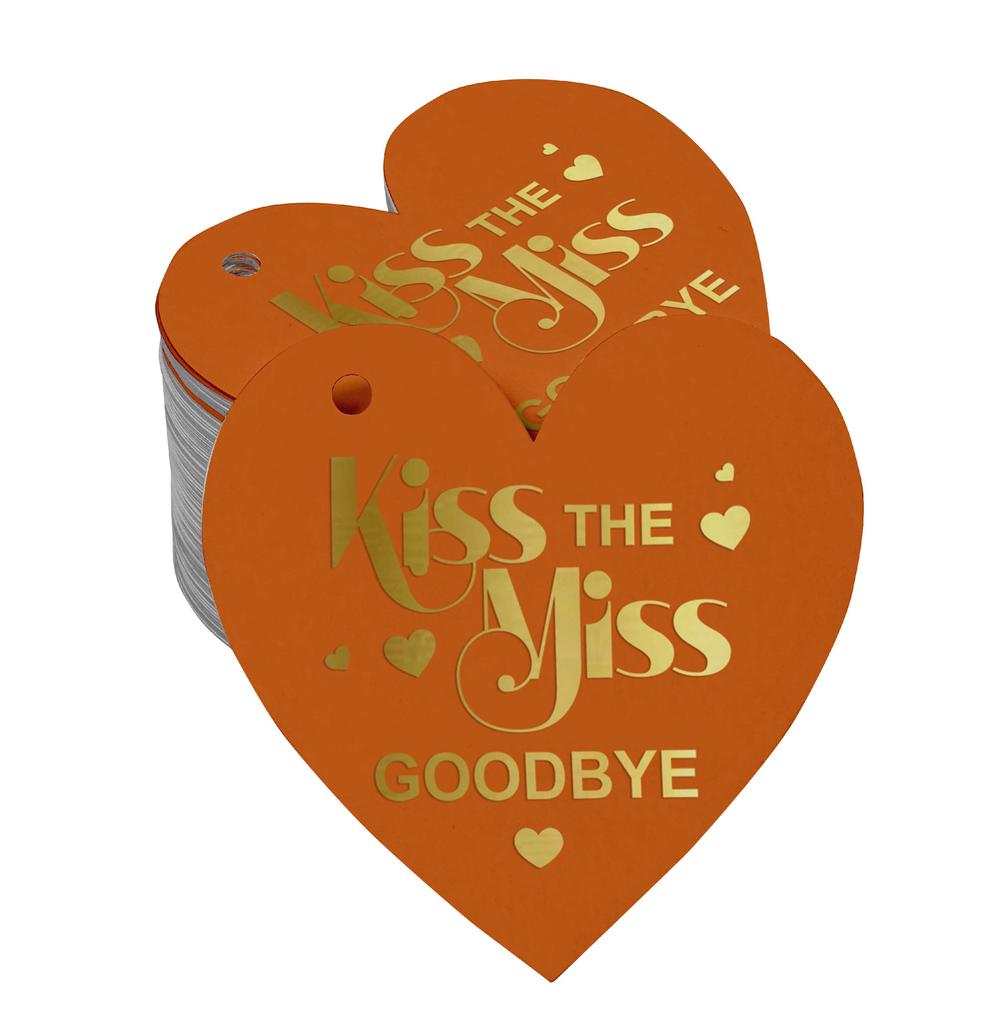 Inkdotpot 100 шт. в упаковке. Бирка из настоящей серебряной фольги с поцелуем «Мисс на прощание» на девичник.