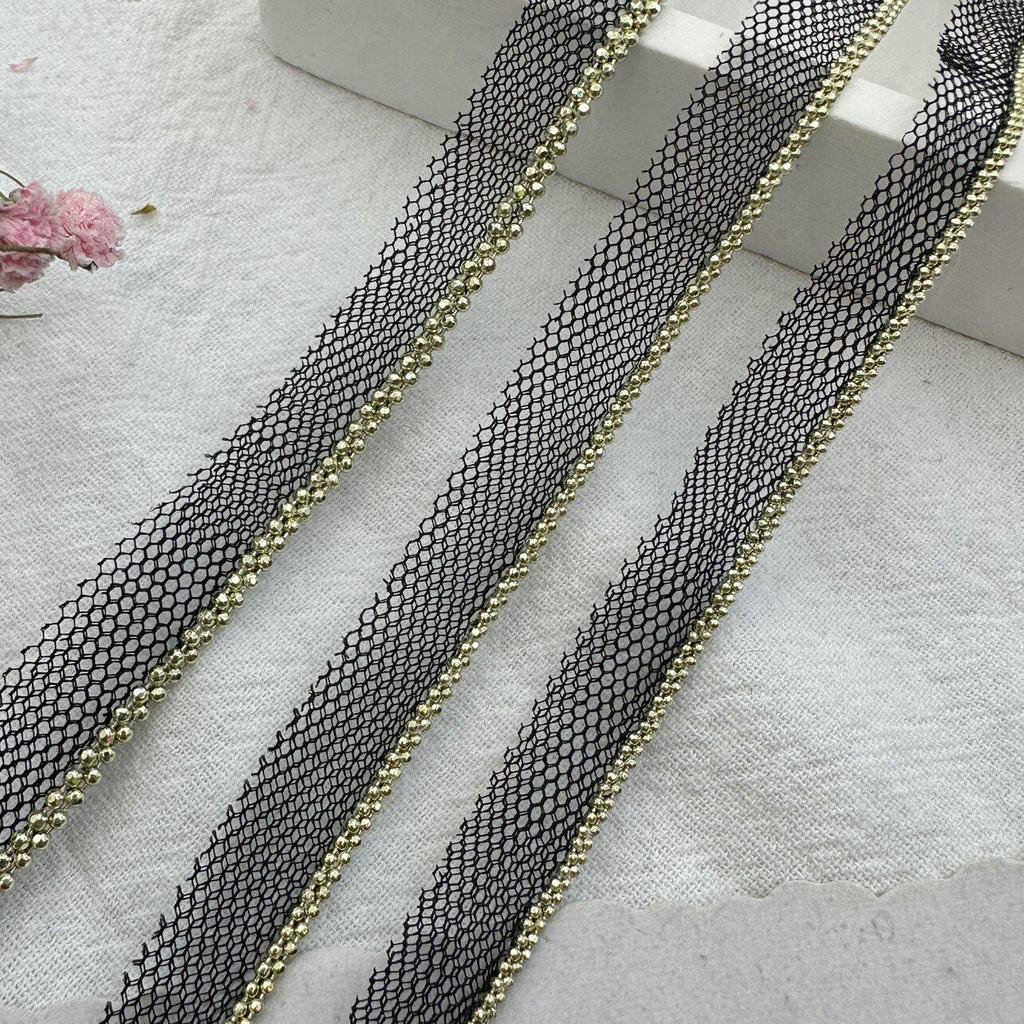 Двухрядная цепочка из бусин Металлическая сетка Кружево для DIY шитья: Воротник, Одежда и Украшение для Штанов
