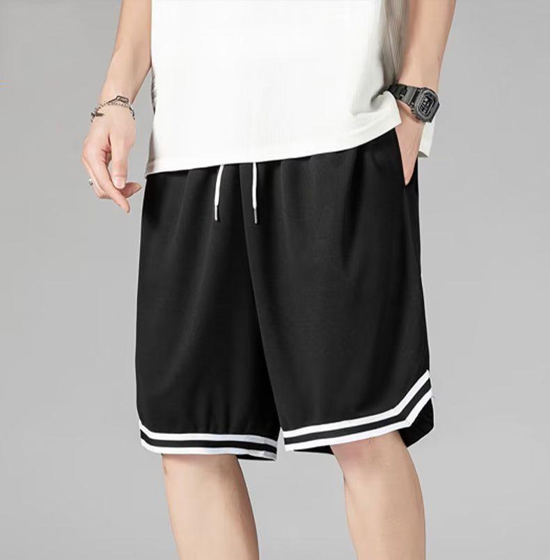 Men's Trendy Quick-Dry Ice Silk Basketball Shorts - Lightweight, Loose, Casual Summer Sportswear
