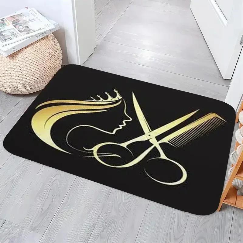 VIKAMA Barber Shop Welcome Door Mat Non-Slip Washable Entrance Floor Mat for Salon Home Bathroom Balcony Decor