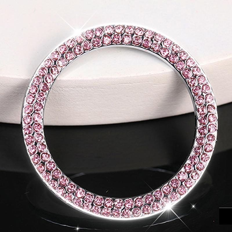 Крышка кнопки выключателя запуска двигателя автомобиля одним щелчком, двойная наклейка со стразами, защитное кольцо для выключателя зажигания и запуска