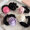 Cute Flower Rose Hair Rope Korean Style Hair Tie Silk Satin Hair Rope Scrunchies Women Hair Accessories Elastic Hair Band Girl