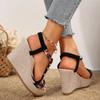 2024 Новые модные женские босоножки на танкетке с открытым носком, удобная верхняя одежда, универсальные летние женские сандалии Zapatos Mujer