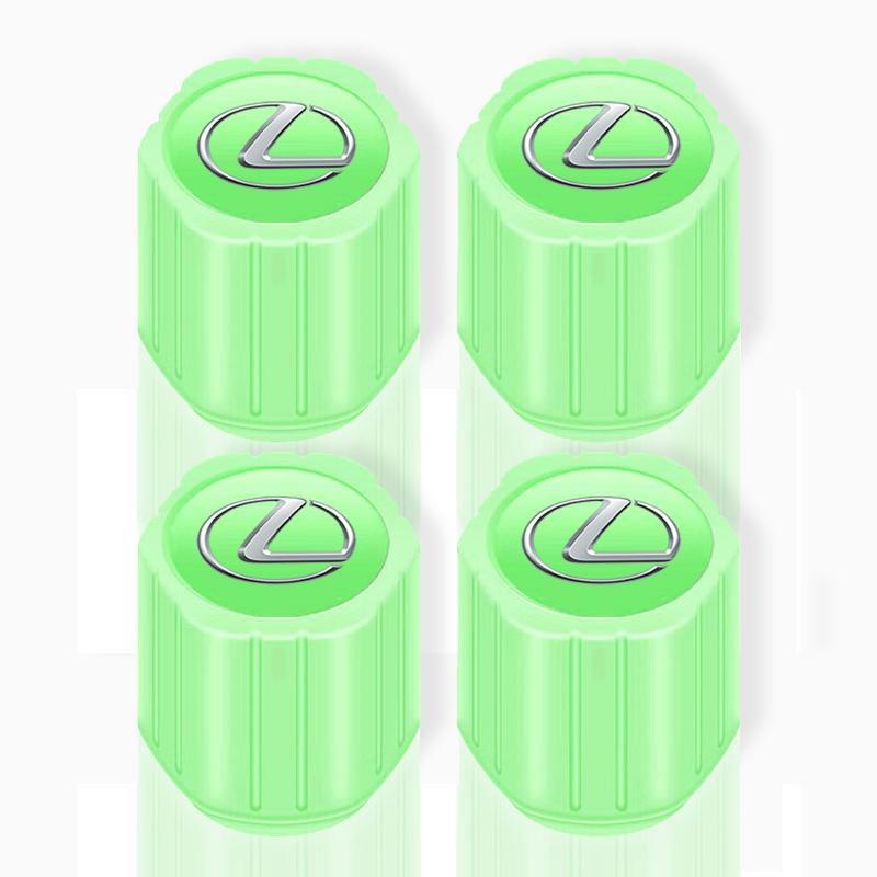 Interior Stickers 4Pcs Luminous Car Tire Valve Caps Badge Emblem Styling For Lexus LS LC IS350 ES300 GS350 CT200h GX460 LX570 RX AFS1